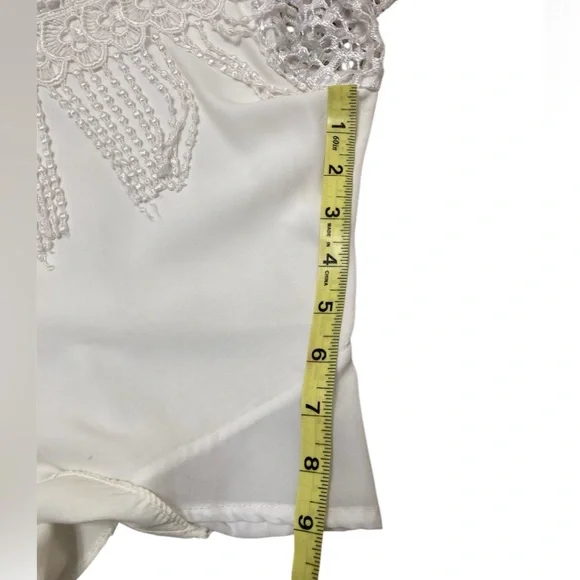 Vintage Western Fringed Crop Top, Lace, White, Women’s, Rodeo, Festival, Small - Picture 9 of 11